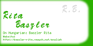 rita baszler business card